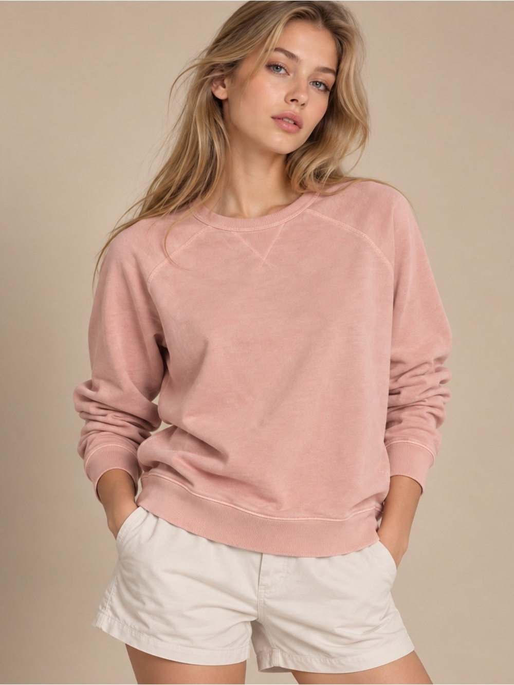 LA Society Pink Crewneck Sweatshirt Medium